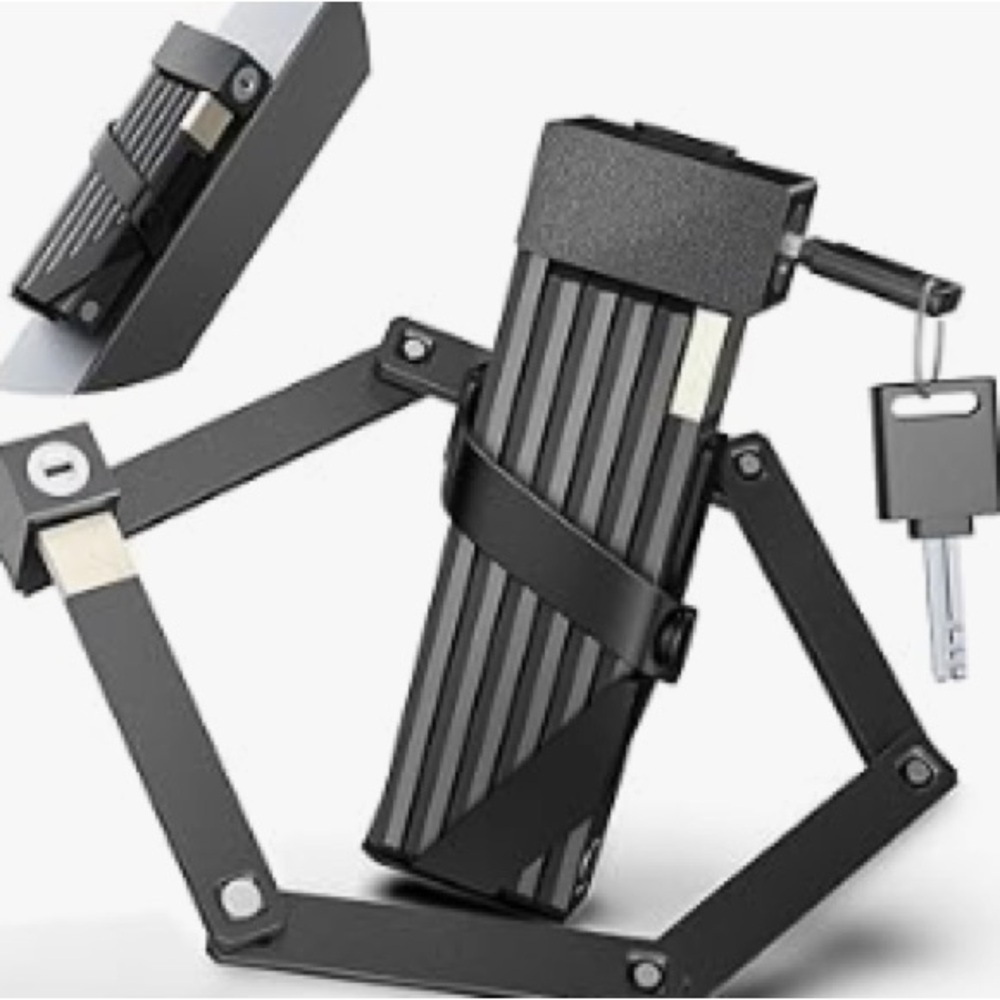 Black Folding Bike Lock with Key